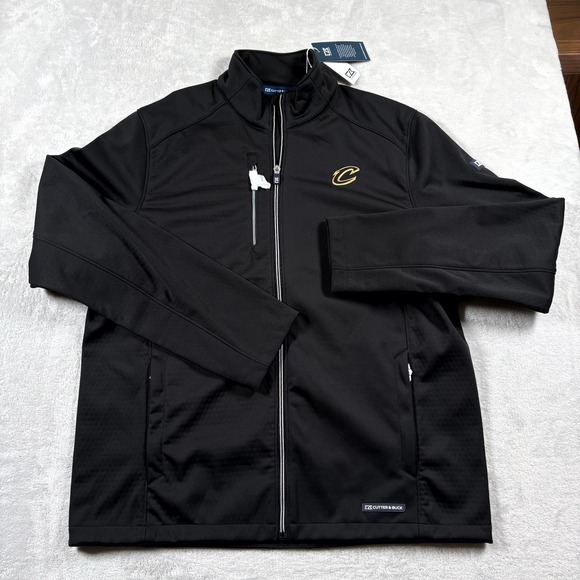 Cutter & Buck Other - Cutter & Buck Evoke Softshell Full Zip‎ Jacket Mens L Black Cleveland Cavaliers